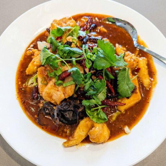 Boiled Fish Filet w. Special Hot Chili Mala Sauce